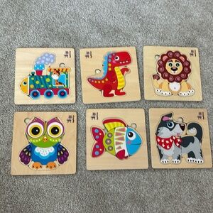 QUOKKA Wooden Puzzles for Toddlers 3-4 - 6XSET